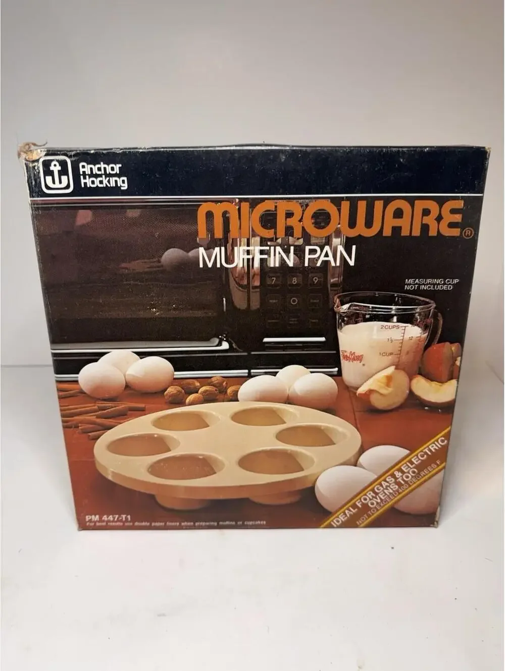 Anchor Hocking Microwave Muffin Pan PM 447-T1 Vintage 1970’s 1980’s New NIP
